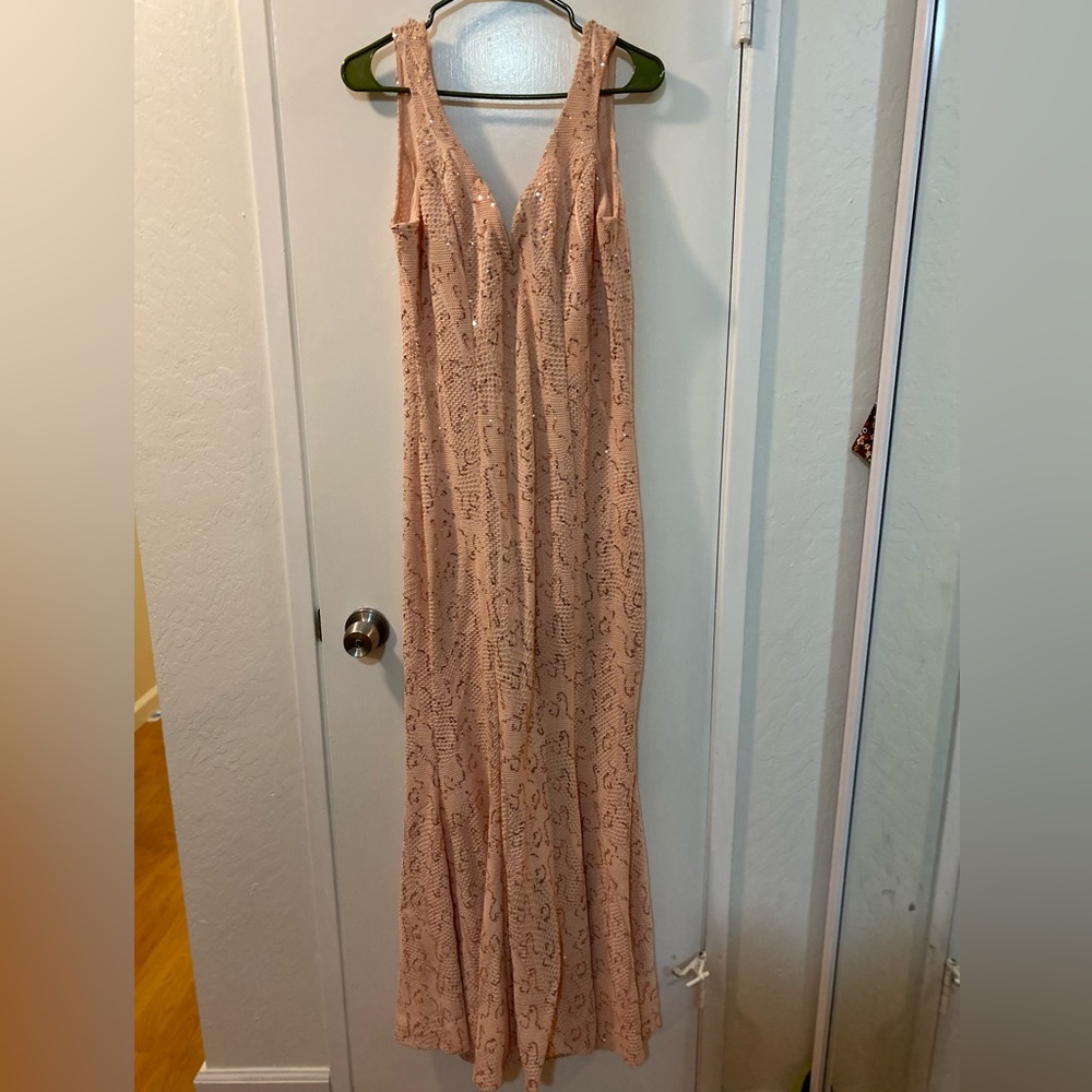 Salmon pink Bailey blue  dress size m like new